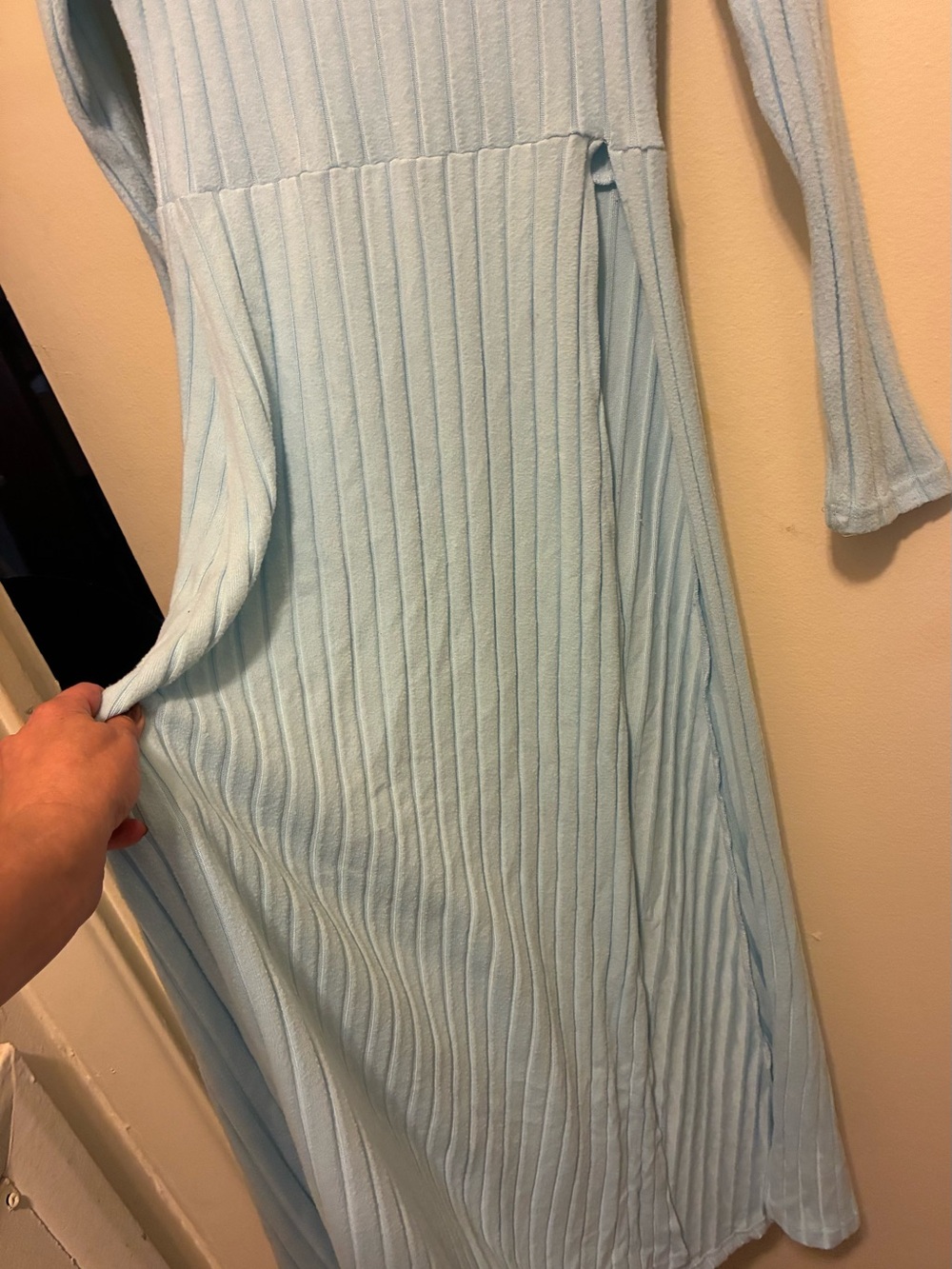 Light Blue Ribbed Pajama Set - Picture 4 of 6